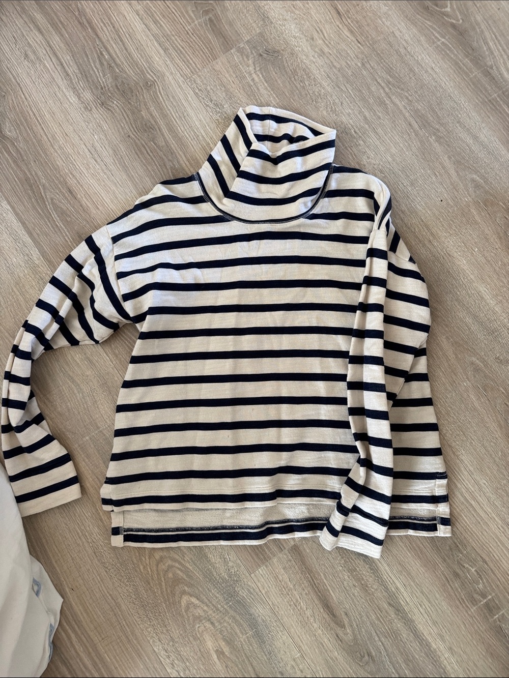JCrew Striped Turtleneck Pullover - Navy & White